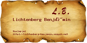 Lichtenberg Benjámin névjegykártya