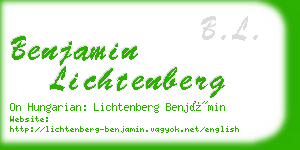 benjamin lichtenberg business card